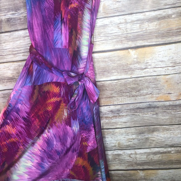 Presley skye 100% silk tie dye high low dress XS - Picture 3 of 8
